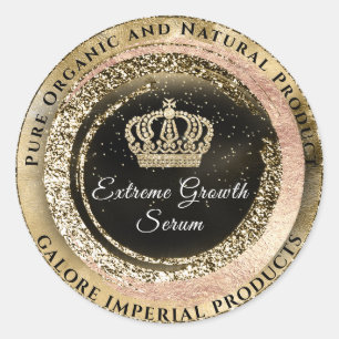 Sticker Rond Galore Imperial Pure Organic Golden Crown Nom