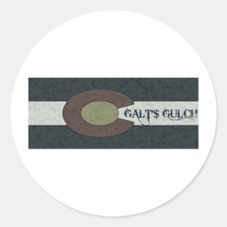 Sticker Rond Galt's Gulch - Rouge blanc et bleu Combo Design