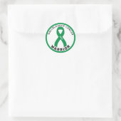 Sticker Rond Galvadre Cancer Guerrier Ruban blanc (Sac)