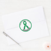 Sticker Rond Galvadre Cancer Guerrier Ruban blanc (Enveloppe)