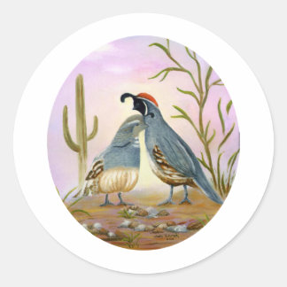 Sticker Rond Gambel Quails