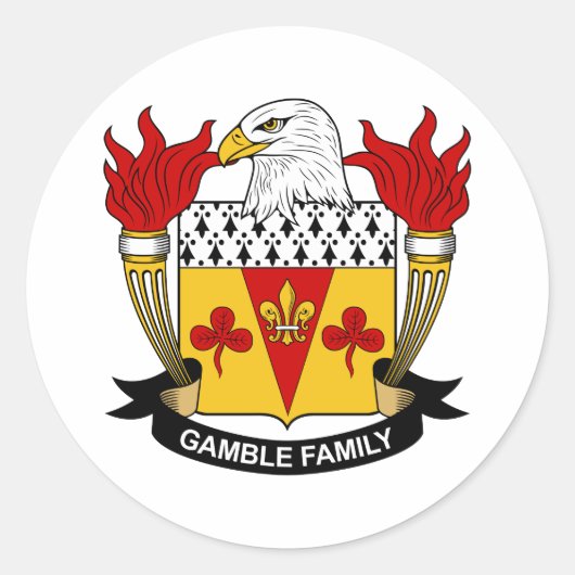 Sticker Rond Gamble Family Crest (Devant)