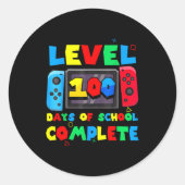 Sticker Rond Game Controller Level 100 Days Of School Complete (Devant)