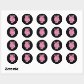 Sticker Rond Game Day Volleyball Breast Cancer Awareness Nk Rib (Feuille)