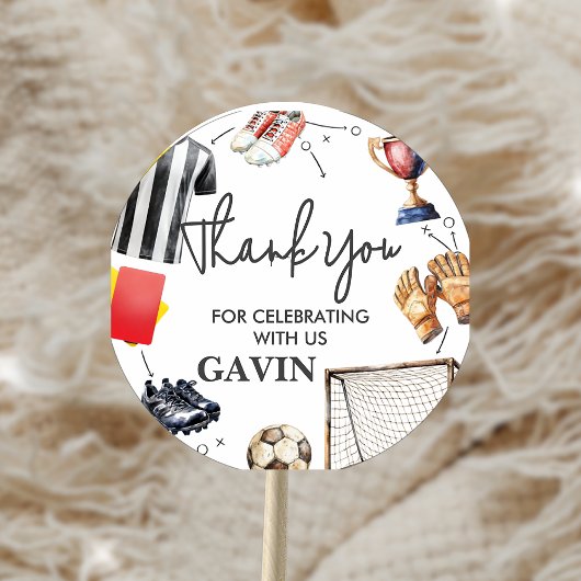 Sticker Rond Game On Soccer Birthday