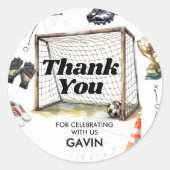 Sticker Rond Game On Soccer Birthday Party (Devant)