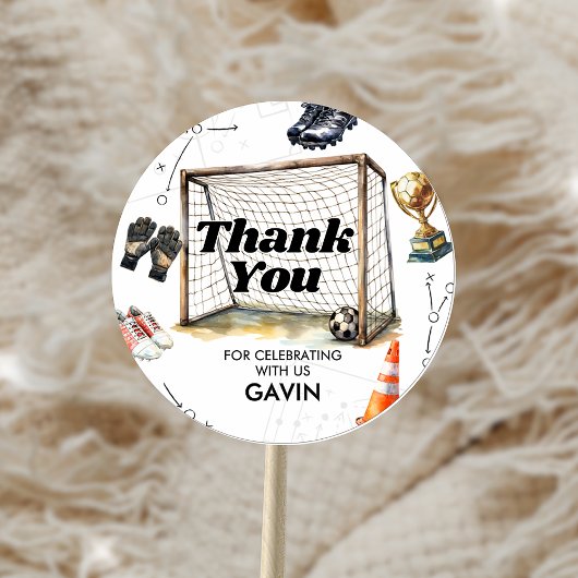 Sticker Rond Game On Soccer Birthday Party