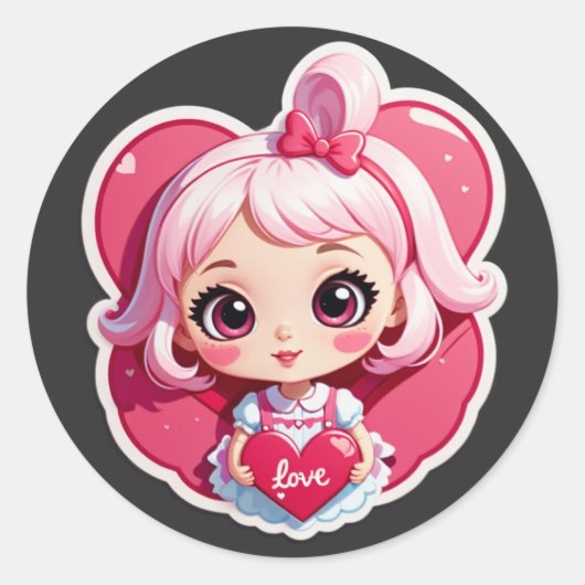 Sticker Rond Game Over? Never Love (Devant)