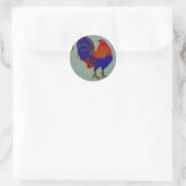 Sticker Rond Gamecock : Coq impressionniste (Sac)