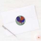 Sticker Rond Gamecock : Coq impressionniste (Enveloppe)