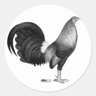 Sticker Rond Gamecock Red Hatch