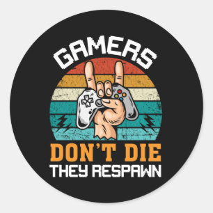 Sticker Rond Gamer Art Vintages Gamers qu'ils respectent