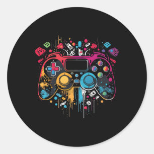 Sticker Rond Gamer esthétique Jeux Vidéo Jeux Ns