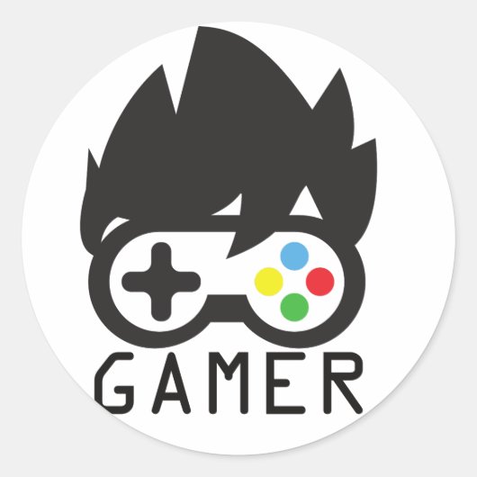 Sticker Rond Gamer gamer gamers design (Devant)