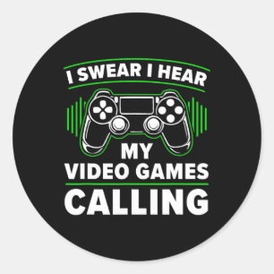 Sticker Rond Gamer Hommes Femmes Ados Mes Jeux Vidéos Appelent
