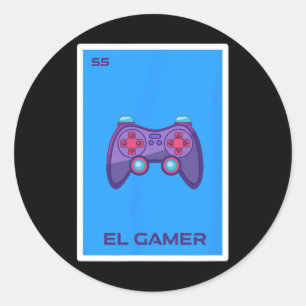 Sticker Rond Gamer Jeu Mexicain Contrôleur de jeu vidéo Gamepad