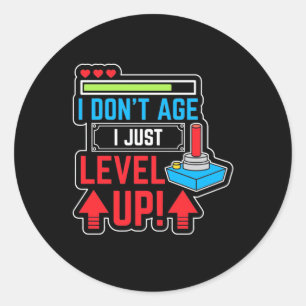 Sticker Rond Gamer juste niveau vers le haut