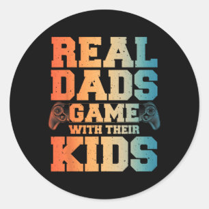 Sticker Rond Gamer Papa Art Pour Jouer Papa Papa Papa Daddy Hom