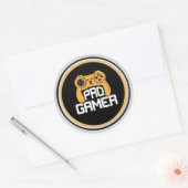 Sticker Rond Gamer professionnel (Enveloppe)