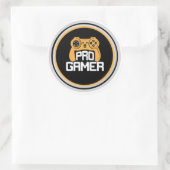 Sticker Rond Gamer professionnel (Sac)