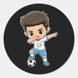 Sticker Rond Gamin de Guatemala Drapeau guatémaltèque pour garç