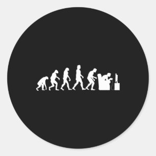 Sticker Rond Gaming Evolution Funny Retro Jeu Vidéo Gamer Nerd