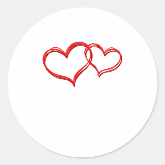 Sticker Rond Gaming Is My Valentine Valentines Day Humor 1 _1  (Devant)