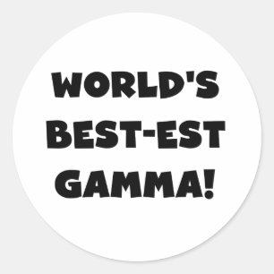 Sticker Rond Gamma du Meilleur-est du monde noir et blanc