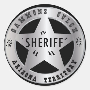 Sticker Rond Gammons Gulch Sheriffs Badge Shickers