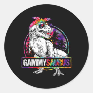 Sticker Rond Gammysaurus Dinosaure Gammy Saurus Famille Assorti