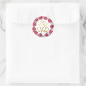 Sticker Rond Ganesh de fête doré| Dieu indien Couronne de roses (Sac)