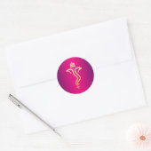 Sticker Rond Ganesh festif Pink Gold/ Dieu indien (Enveloppe)