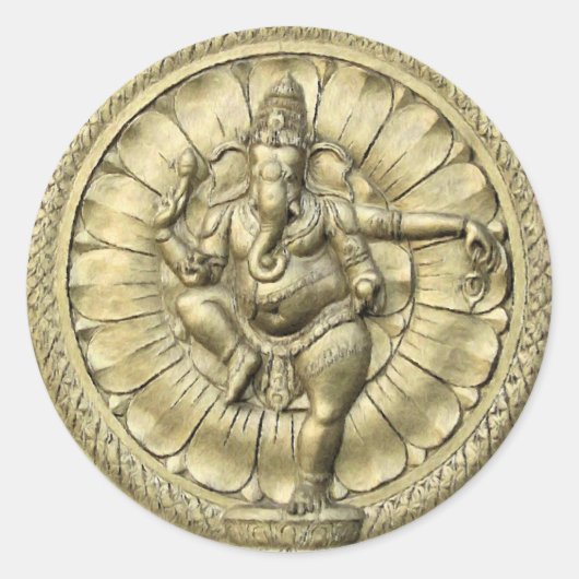 Sticker Rond Ganesh (Or) (Devant)