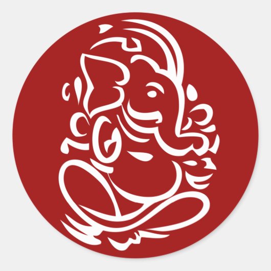 Sticker Rond Ganesha - Signe de Dieu hindoue (Devant)