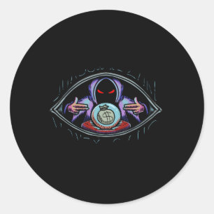 Sticker Rond Gang D'Argent De L'Assistant Ombre Pour Et