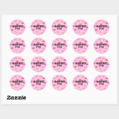 Sticker Rond Gang de jour rose mignon de Galantine (Feuille)