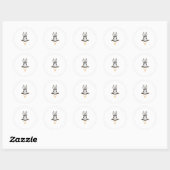 Sticker Rond Gangsta Bunny Rabbit Bitcoin TShirt Crypto pièce M (Feuille)