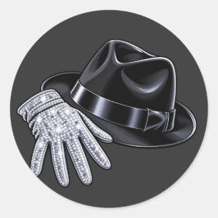 Sticker Rond Gant et chapeau Fedora à diamants scintillants T-S