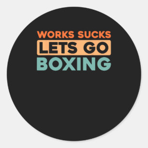 Sticker Rond Gants de boîte - Fighter Sparring Boxer