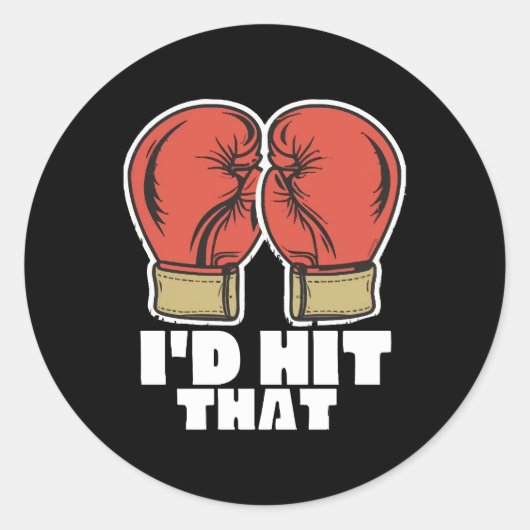 Sticker Rond Gants de boxe (Devant)