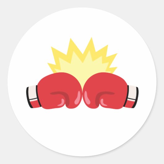 Sticker Rond Gants de boxe (Devant)