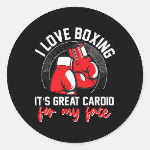 Sticker Rond Gants de boxe anglaise G de kickboxing Punching Bo