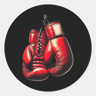 Sticker Rond Gants de boxe Boxe rouge Boxer Sport Boxer Kickbox
