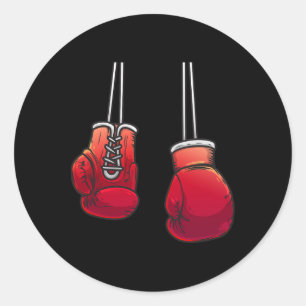 Sticker Rond Gants de boxe cool pour homme amateur de combat de