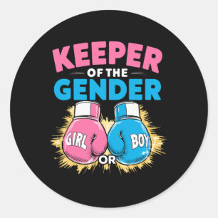 Sticker Rond Gants De Boxe De La Fête De Révélation De Sexe Gar