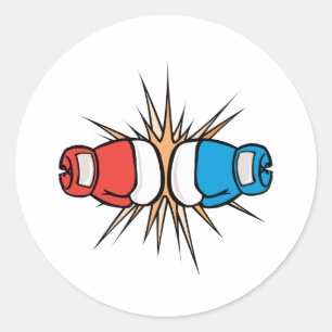Sticker Rond gants de boxe en collision