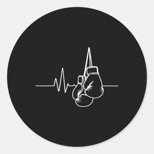 Sticker Rond Gants De Boxe Et Coeur (Devant)