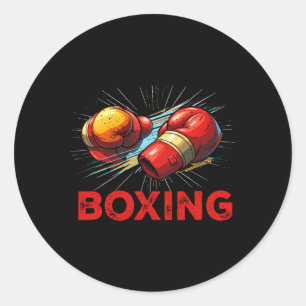 Sticker Rond Gants de boxe J'aime la lutte sportive Arts martia