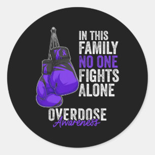 Sticker Rond Gants de boxe Mois de sensibilisation au surdosage