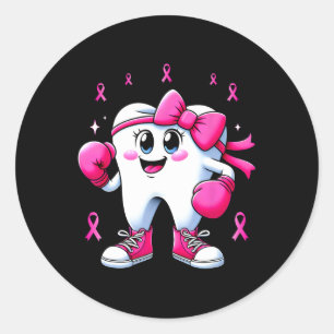 Sticker Rond Gants de boxe pour dents mignonnes Sensibilisation